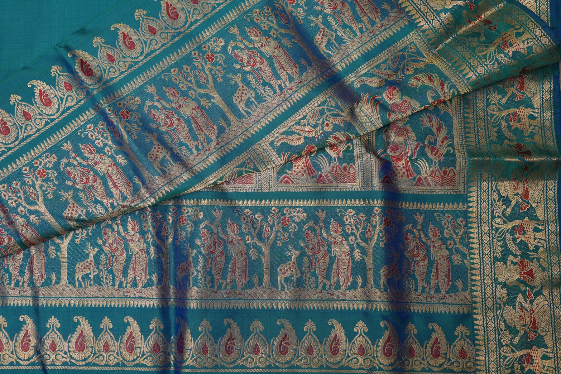 SALEM PATTU SAREE- PEACOCK BLUE