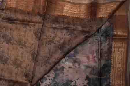 PURE TUSSAR SAREE- MULTICOLOUR