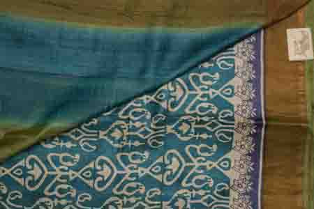 PURE TUSSAR SAREE-TEAL BLUE