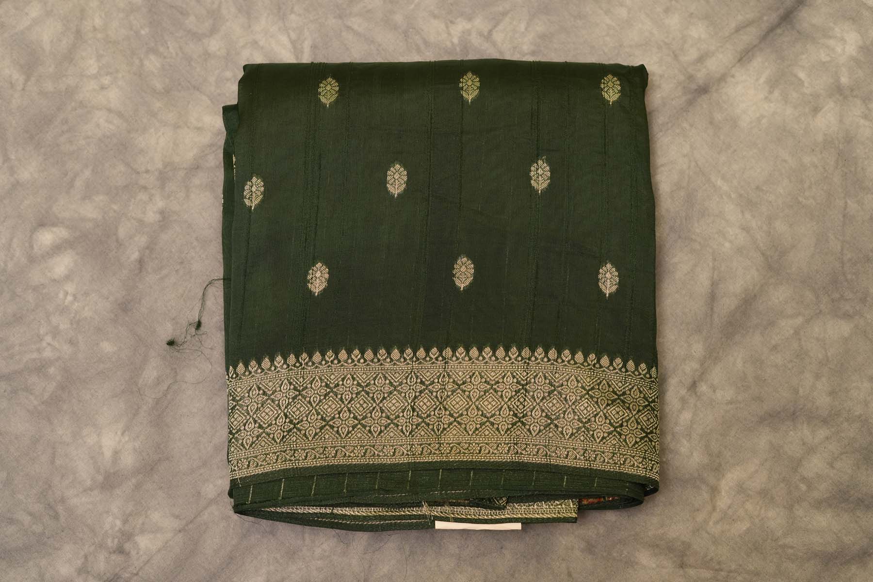 BENARASI GEORGETTE SAREE- DARK GREEN