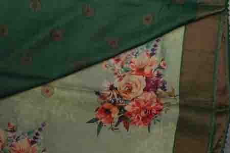 PURE TUSSAR SAREE- SEA GREEN