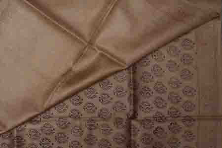 PURE TUSSAR SAREE- PALE BROWN