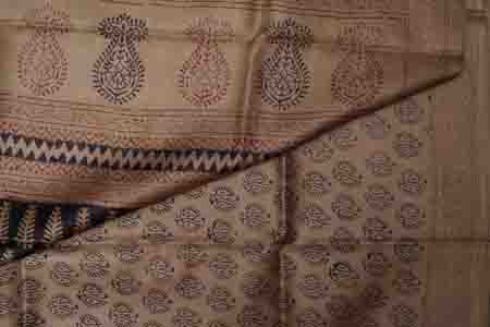 PURE TUSSAR SAREE- PALE BROWN