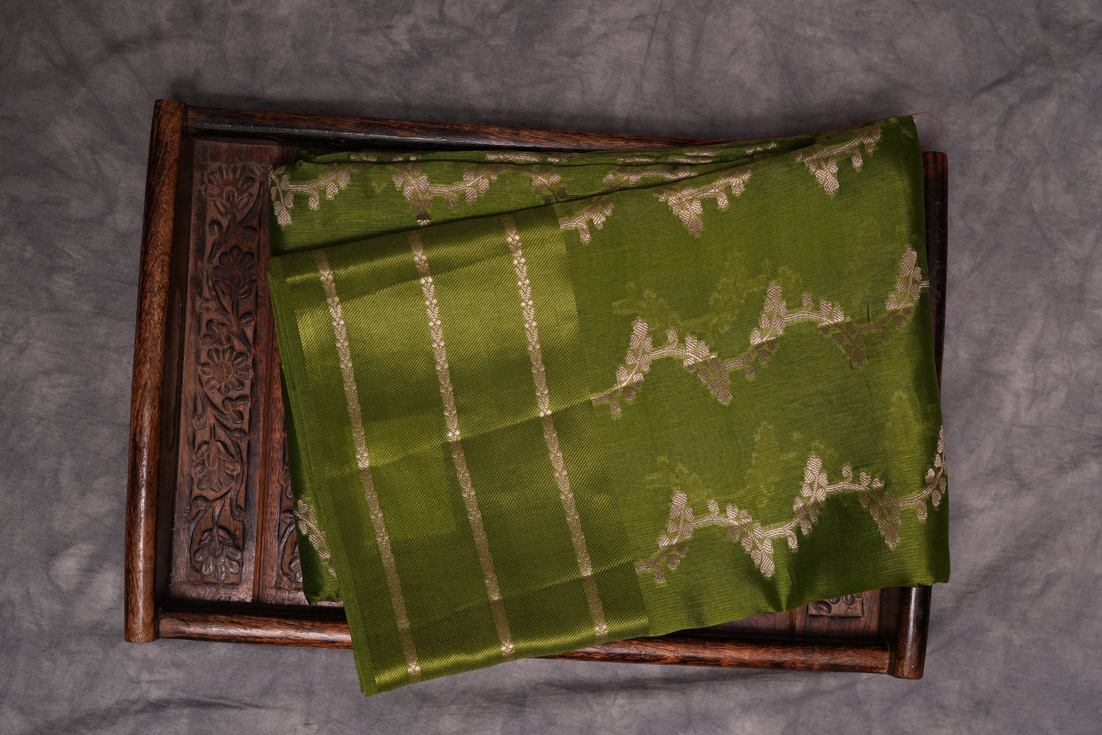 RAW MANGO SAREE- LIGHT GREEN