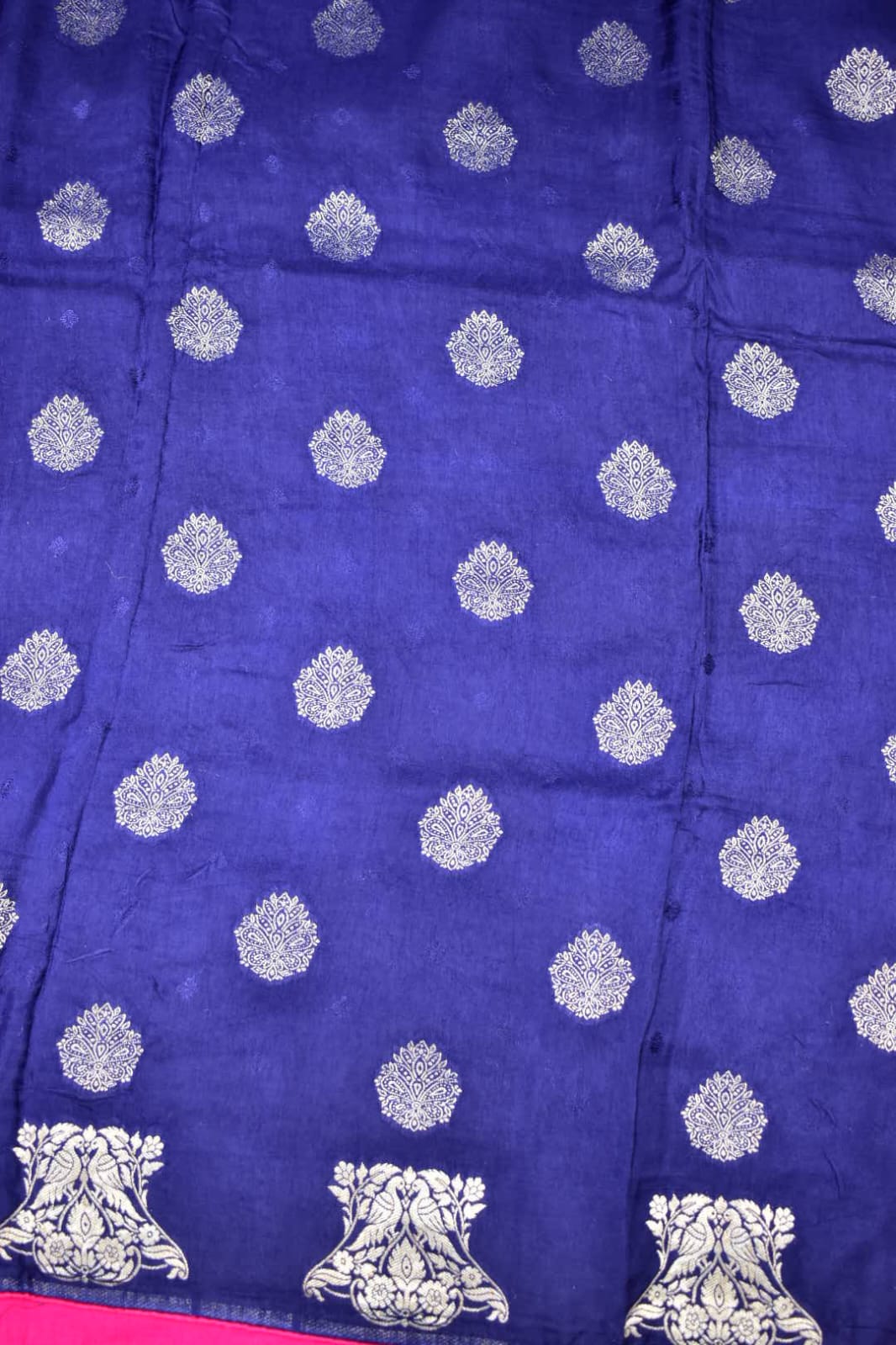 NAVY BLUE& PINK- MONA SILK SAREE