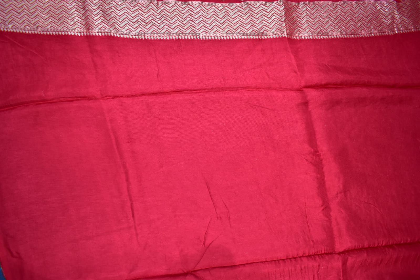 SAFETY ORANGE& RED ORANGE- MONA SILK SAREE