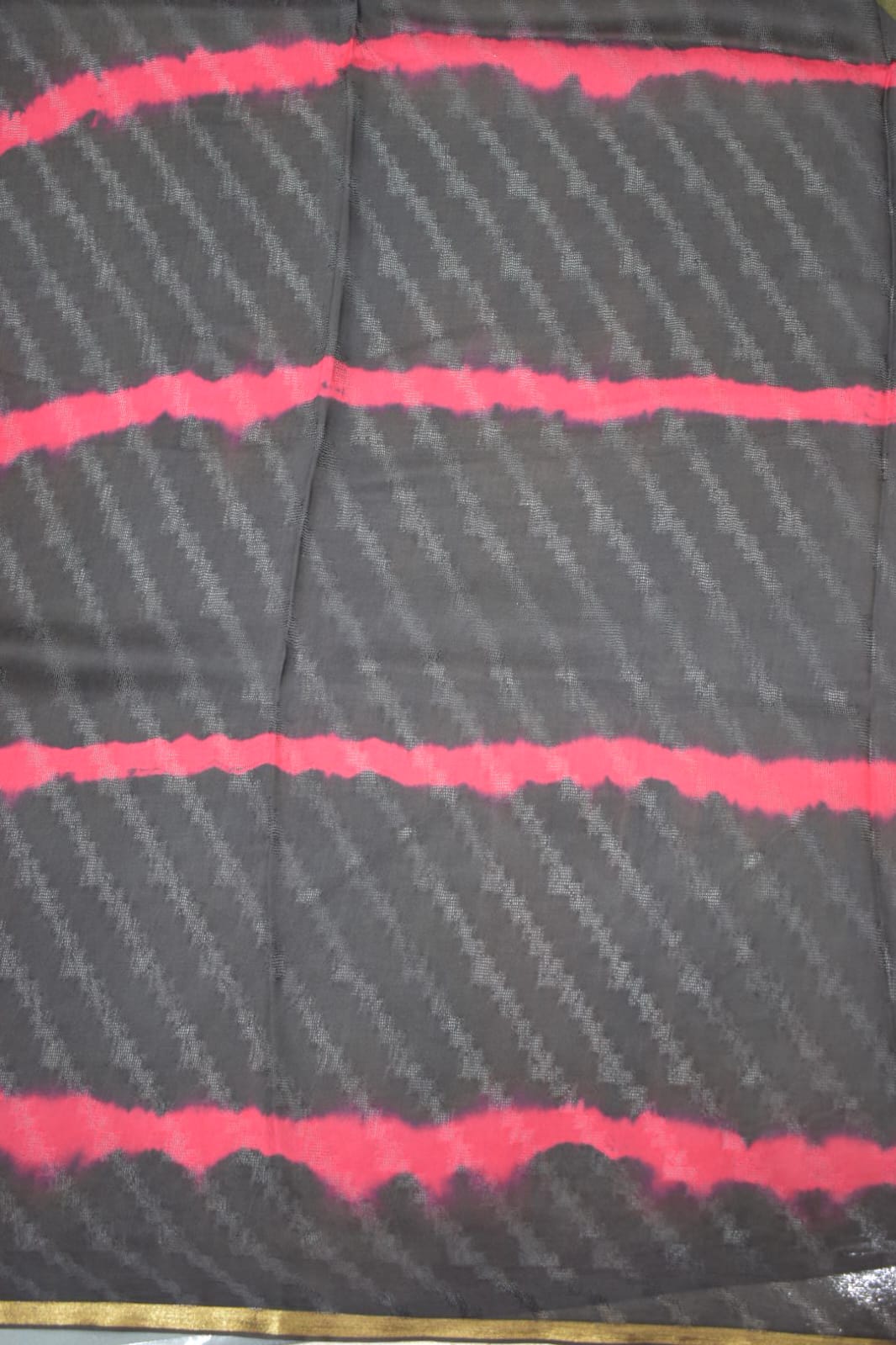 LEMON YELLOW-GEORGETTE SAREER WITH SHIOBORI TIE & DIE