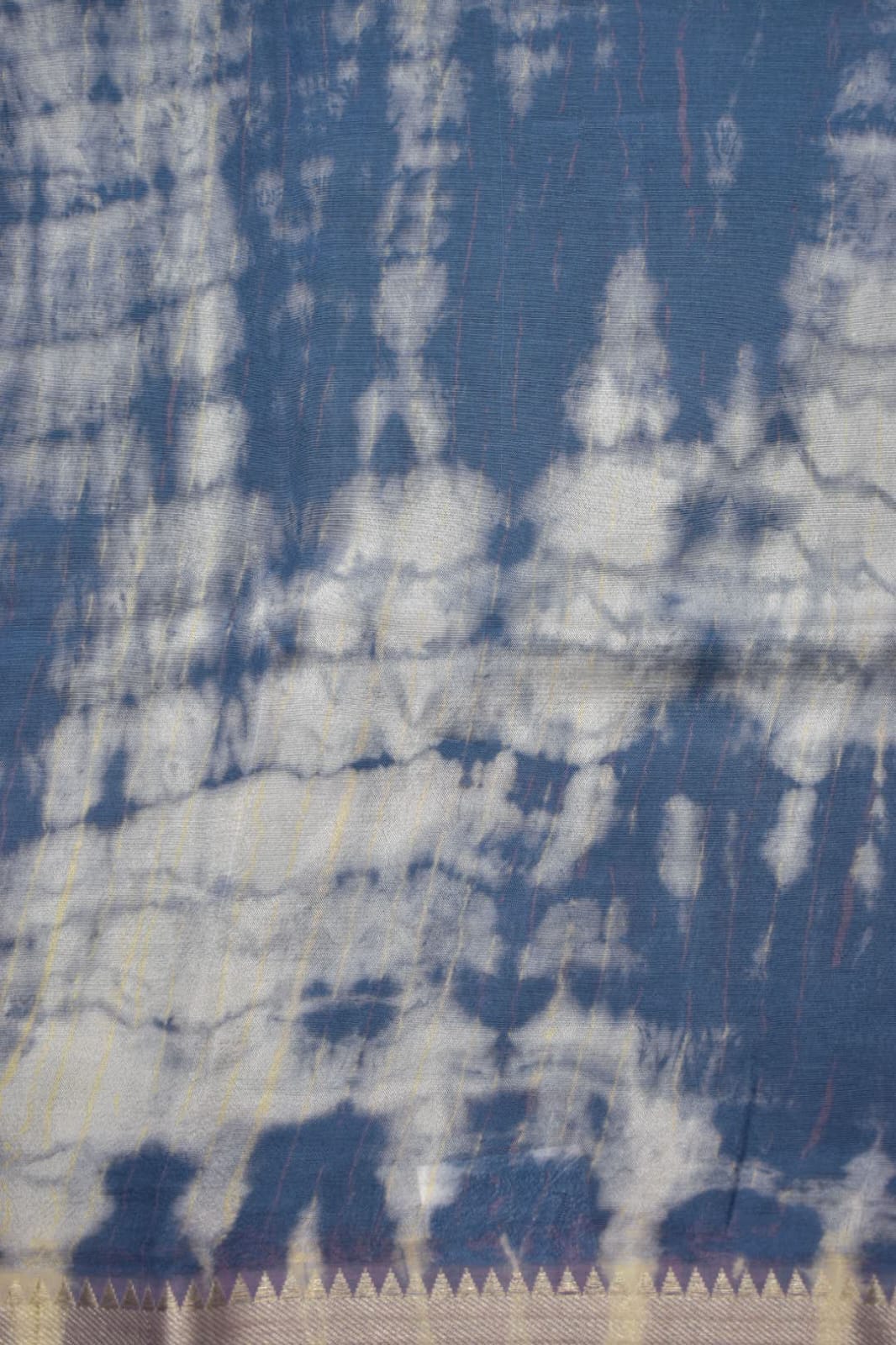 BLUE- MANGALAGIRI SHIBORI SAREE