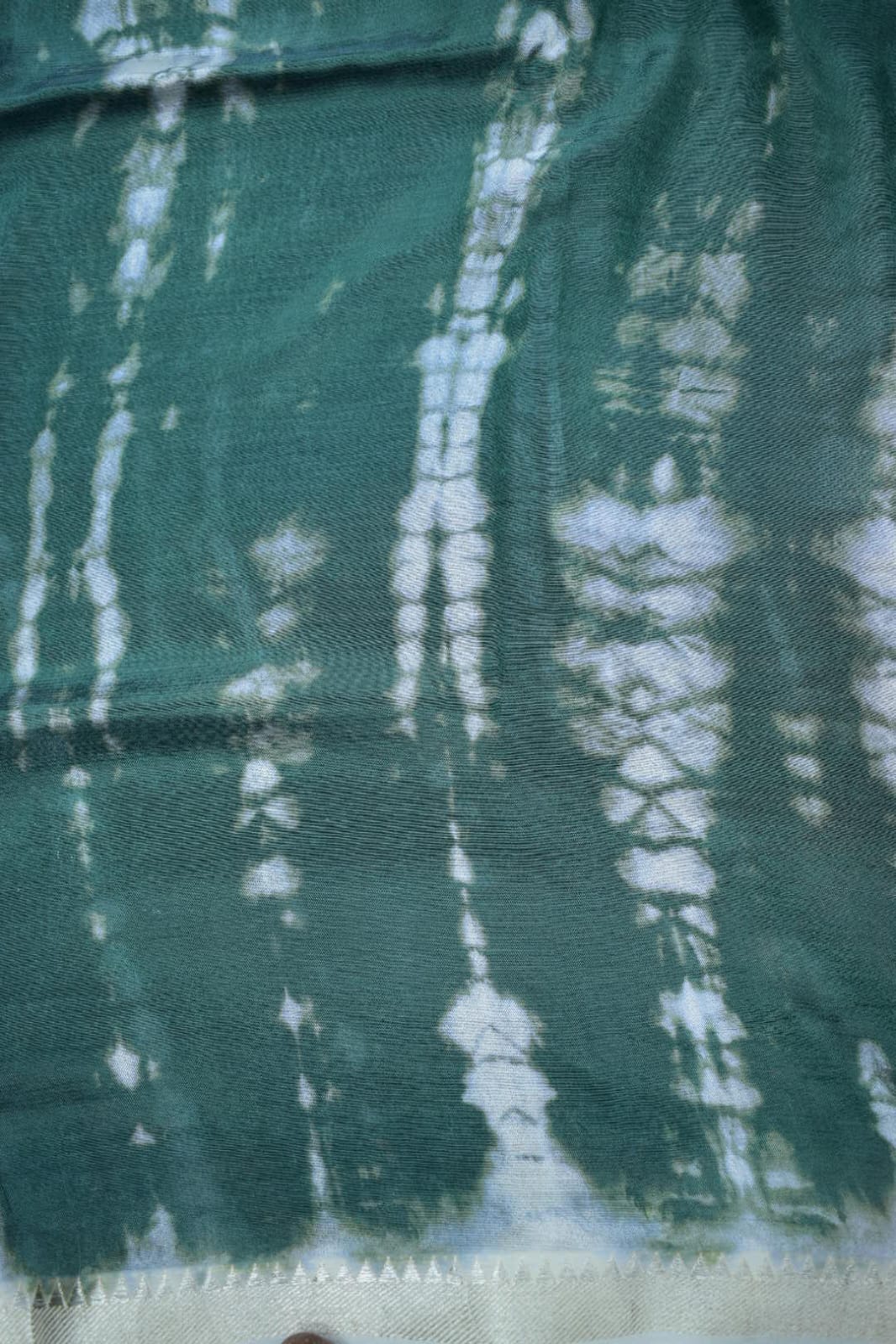 BASIL GREEN- MANGALAGIRI SHIBORI SAREE