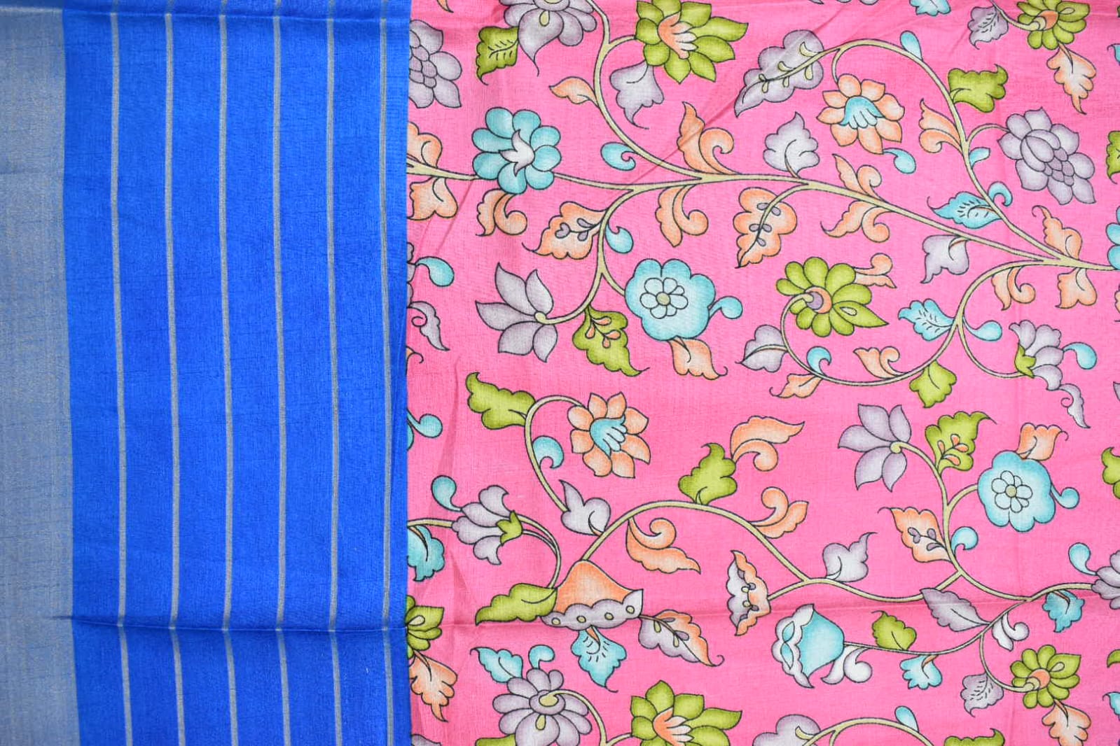 PINK- KALAMKARI PRINT CHANDERI SAREE