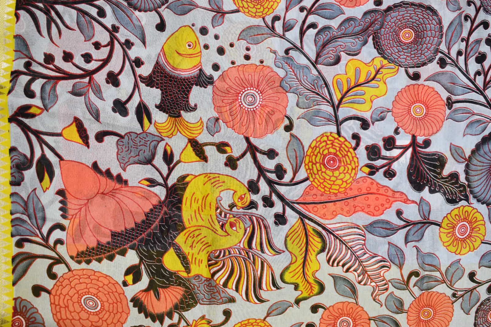 GREY- MANGALAGIRI SAREE DIGITAL PRINT