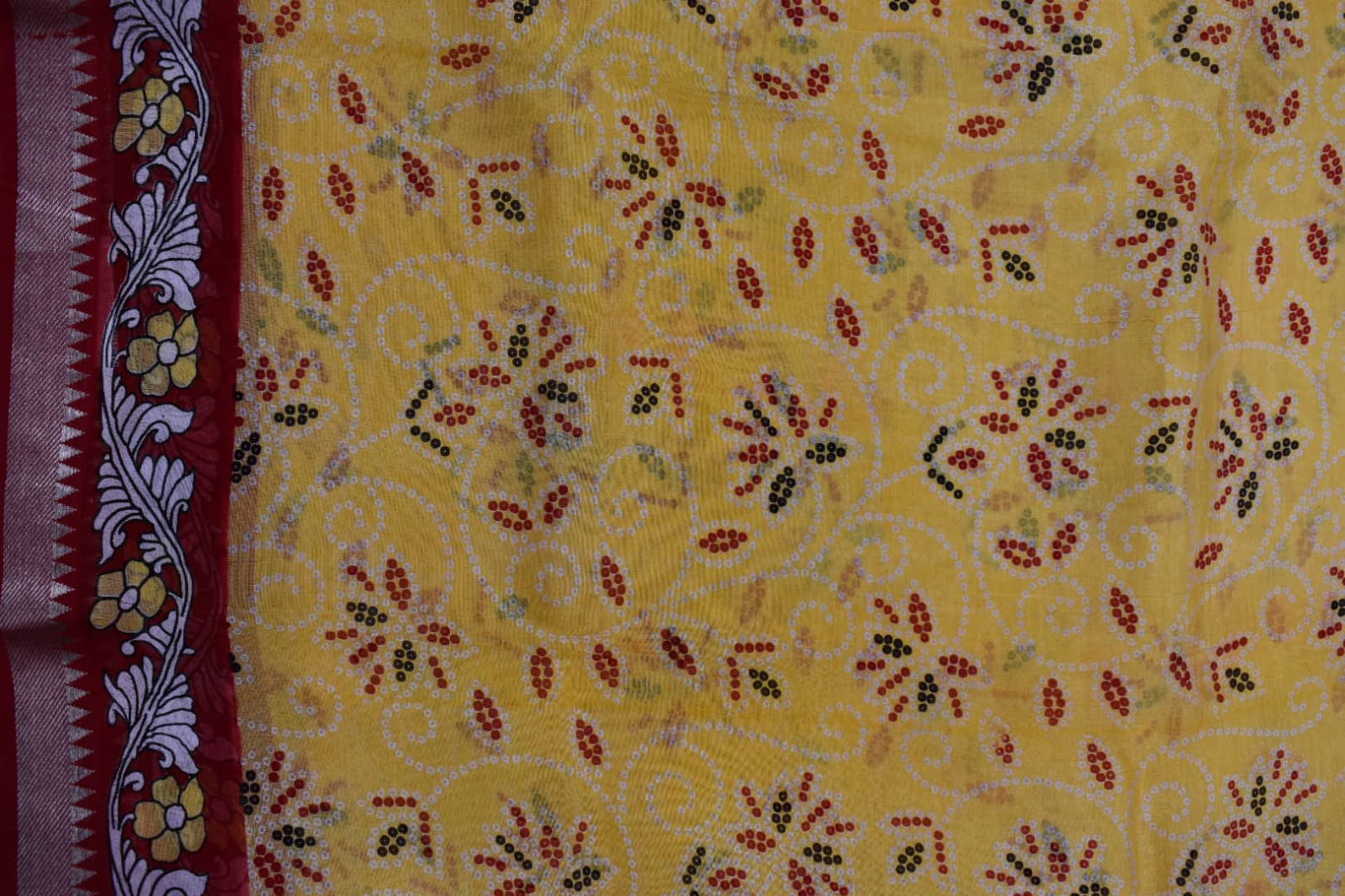 YELLOW- MANGALAGIRI SAREE DIGITAL PRINT
