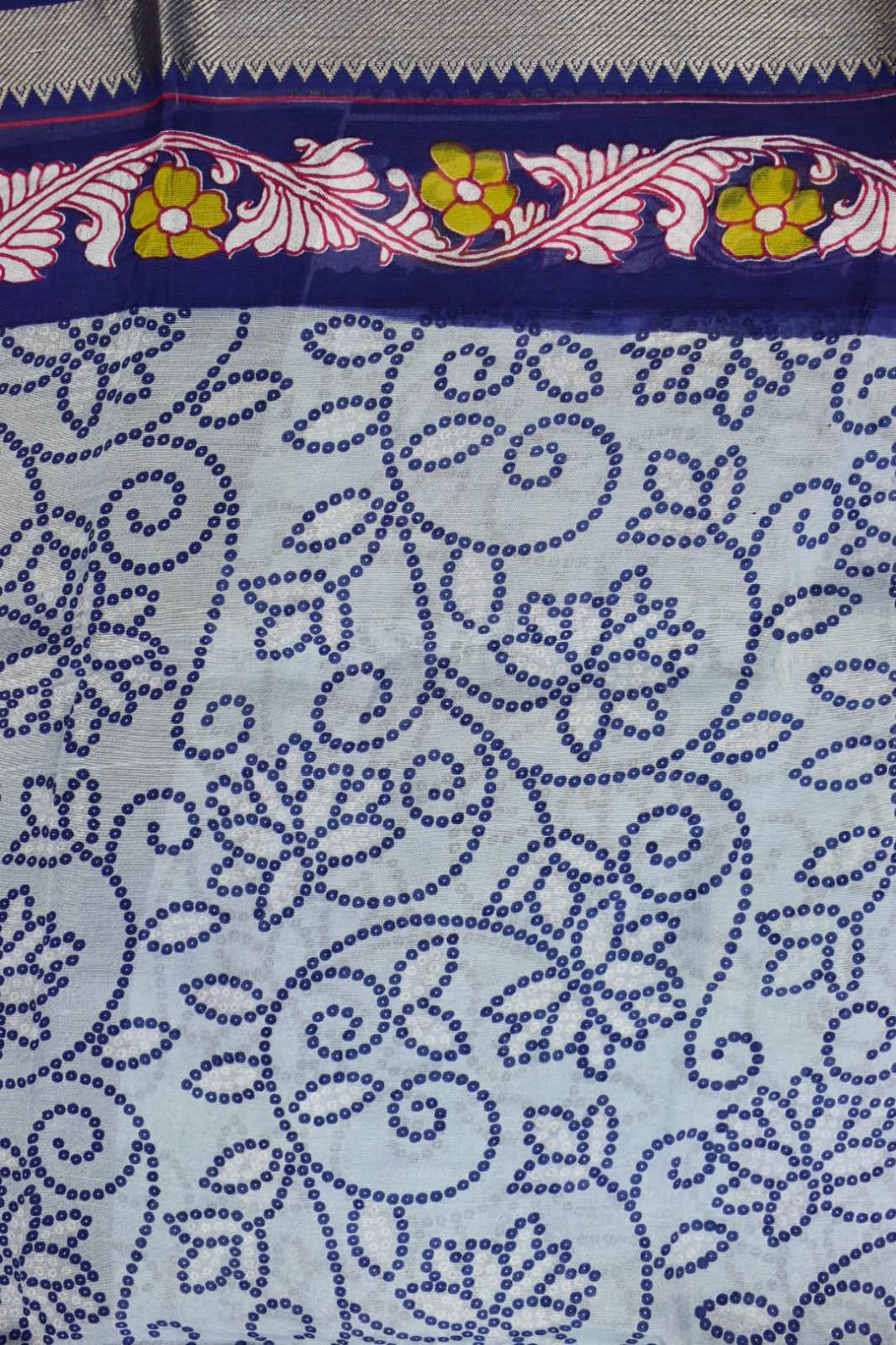LIGHT BLUE- MANGALAGIRI SAREE DIGITAL PRINT