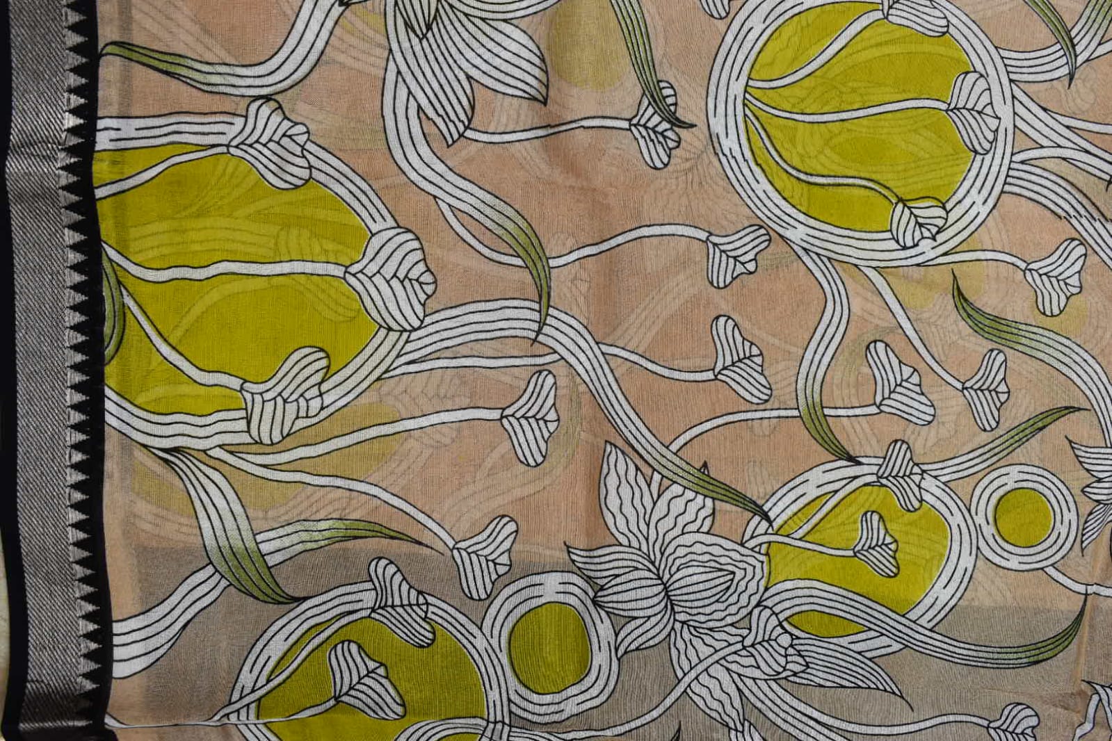 CREAM- MANGALAGIRI SAREE DIGITAL PRINT