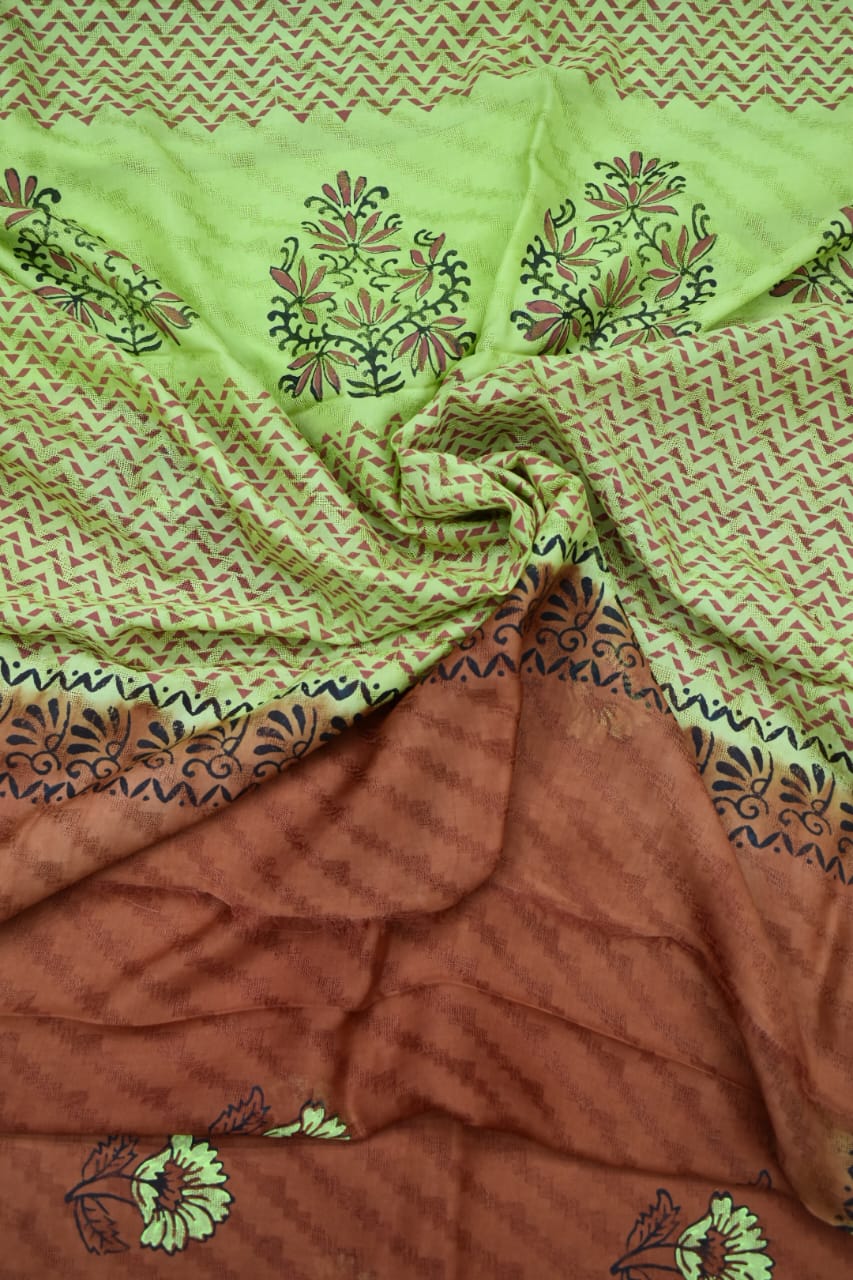 BURNT ORANGE- GEORGETTE SAREE WITH SHIOBORI TIE & DIE