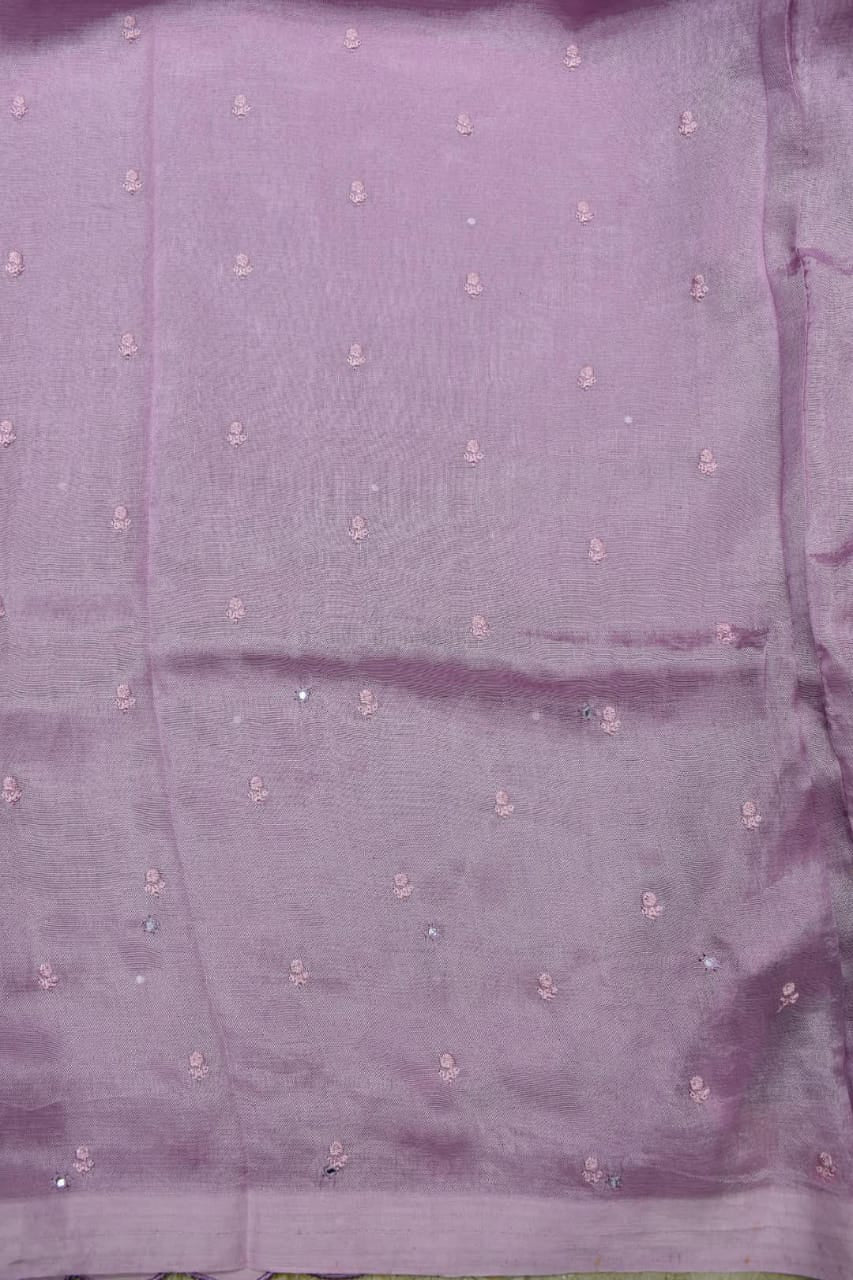 LIGHT PURPLE - MANGALAGIRI SAREE WITH ALLOVER CHIP WORK