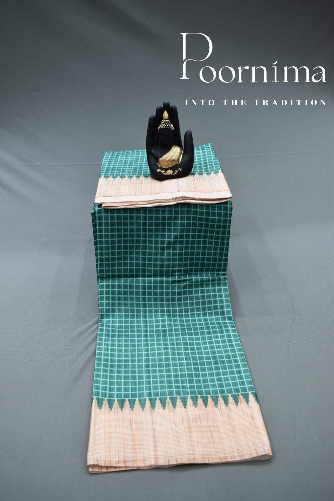 RAMA GREEN- FANCY SAREE WITH BLOUSE PIECE