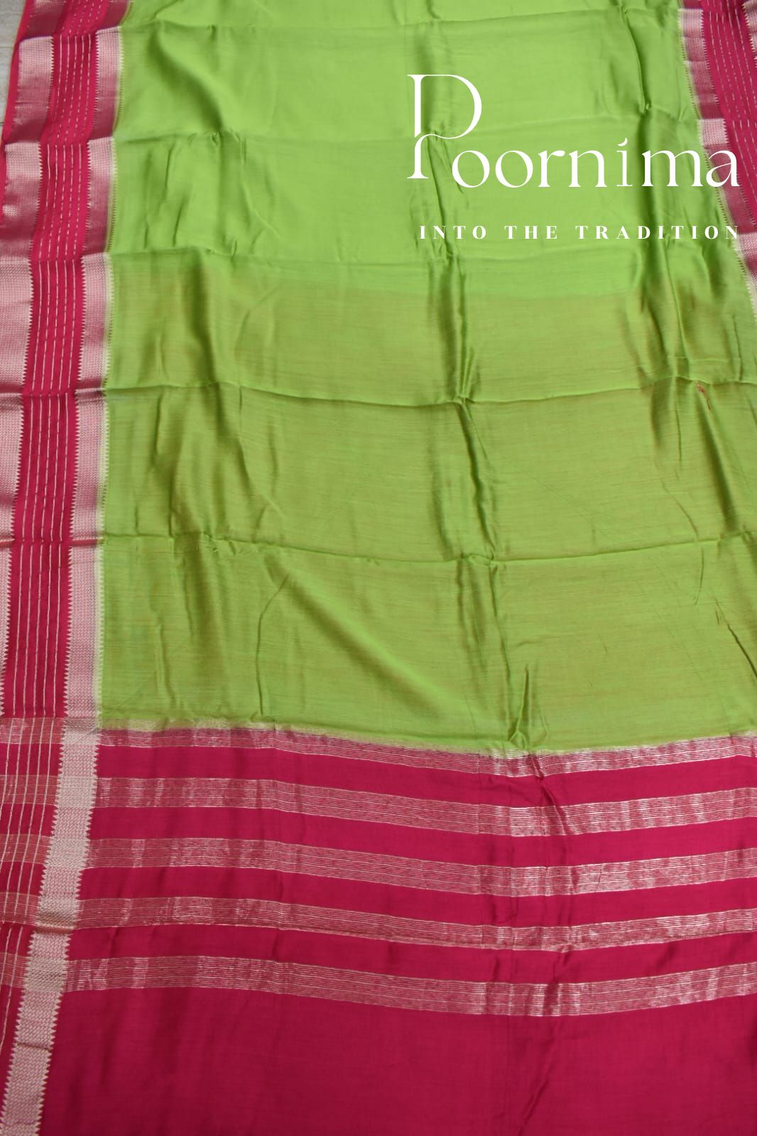 PARROT GREEN- FANCY SAREE WITH BLOUSE PIECE