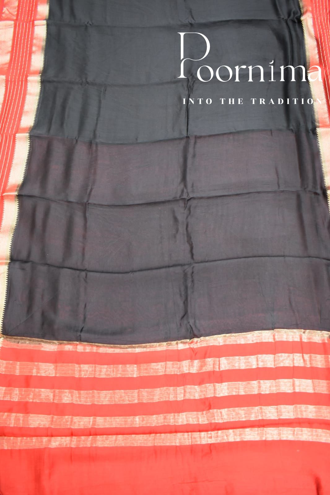 BLACK- FANCY SAREE WITH BLOUSE PIECE