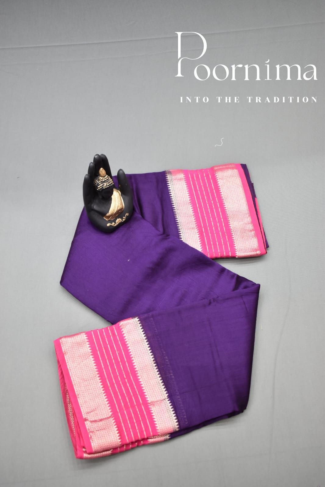 NAVY BLUE- FANCY SAREE WITH BLOUSE PIECE