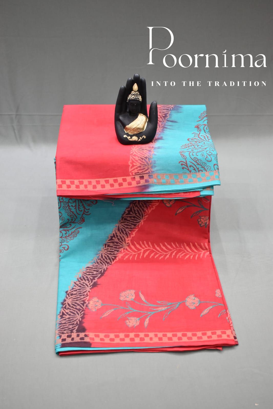 RED- PMR COTTON SAREE