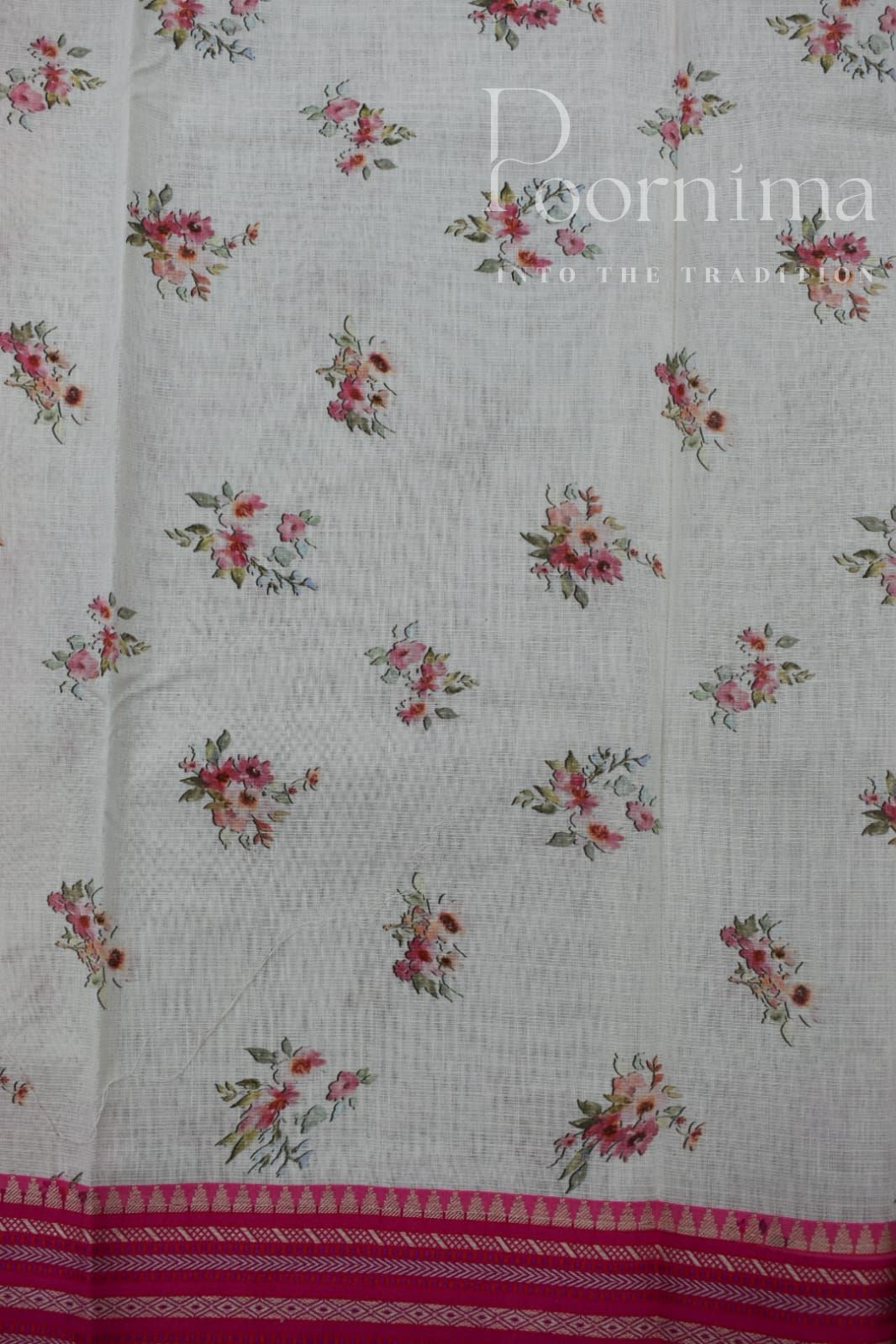 WHITE-KOTA VIDARBHA BORDER SAREE