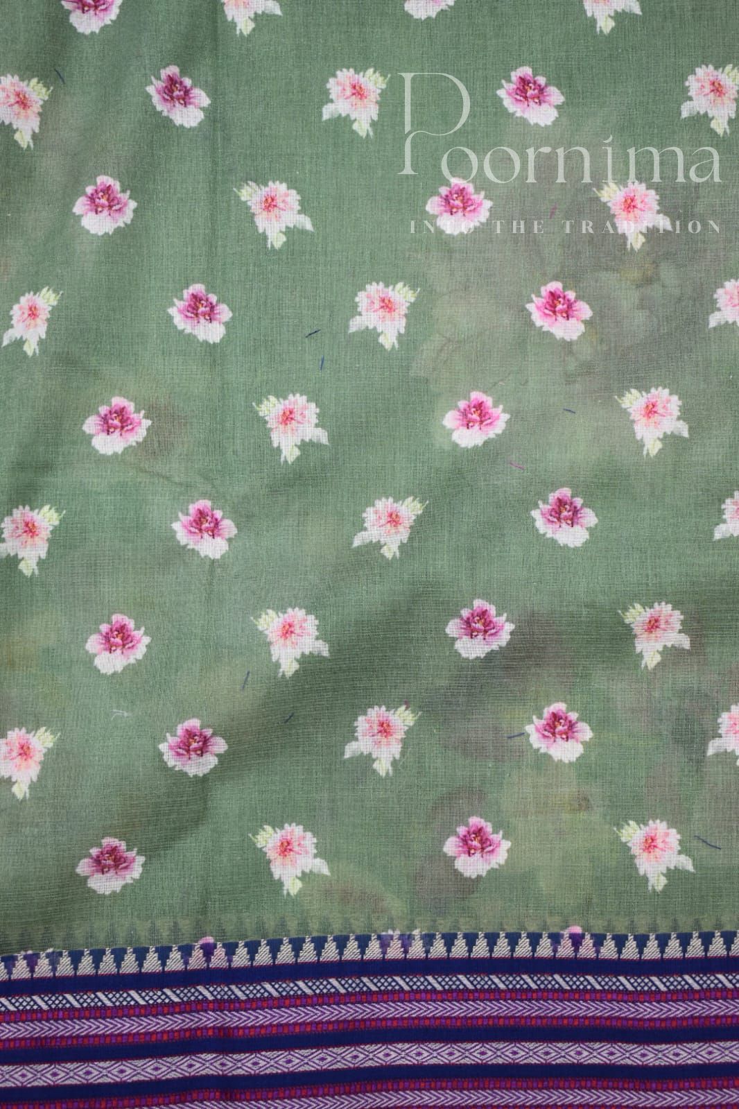 PISTA GREEN-KOTA VIDARBHA  BORDER SAREES