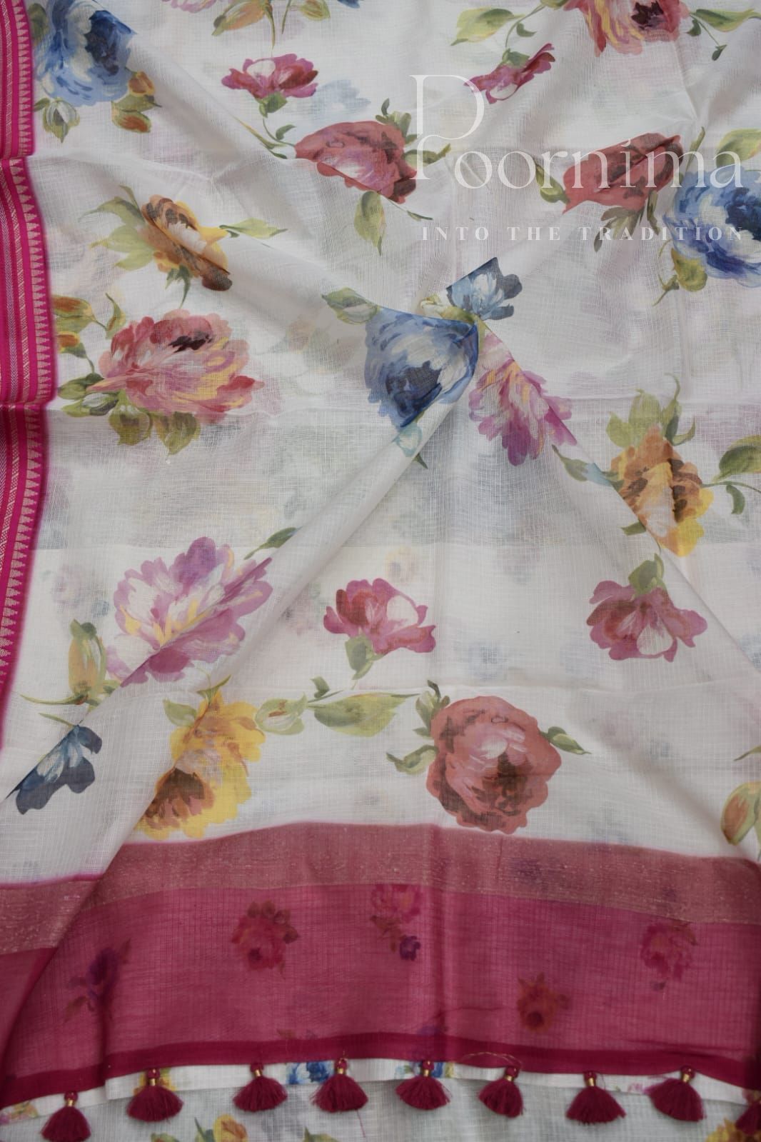 WHITE-KOTA VIDARBHA  BORDER SAREES