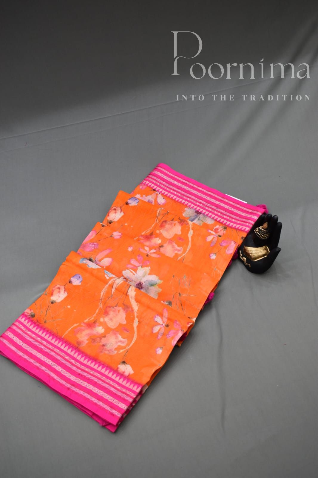 ORANGE-KOTA  VIDARBHA BORDER SAREE