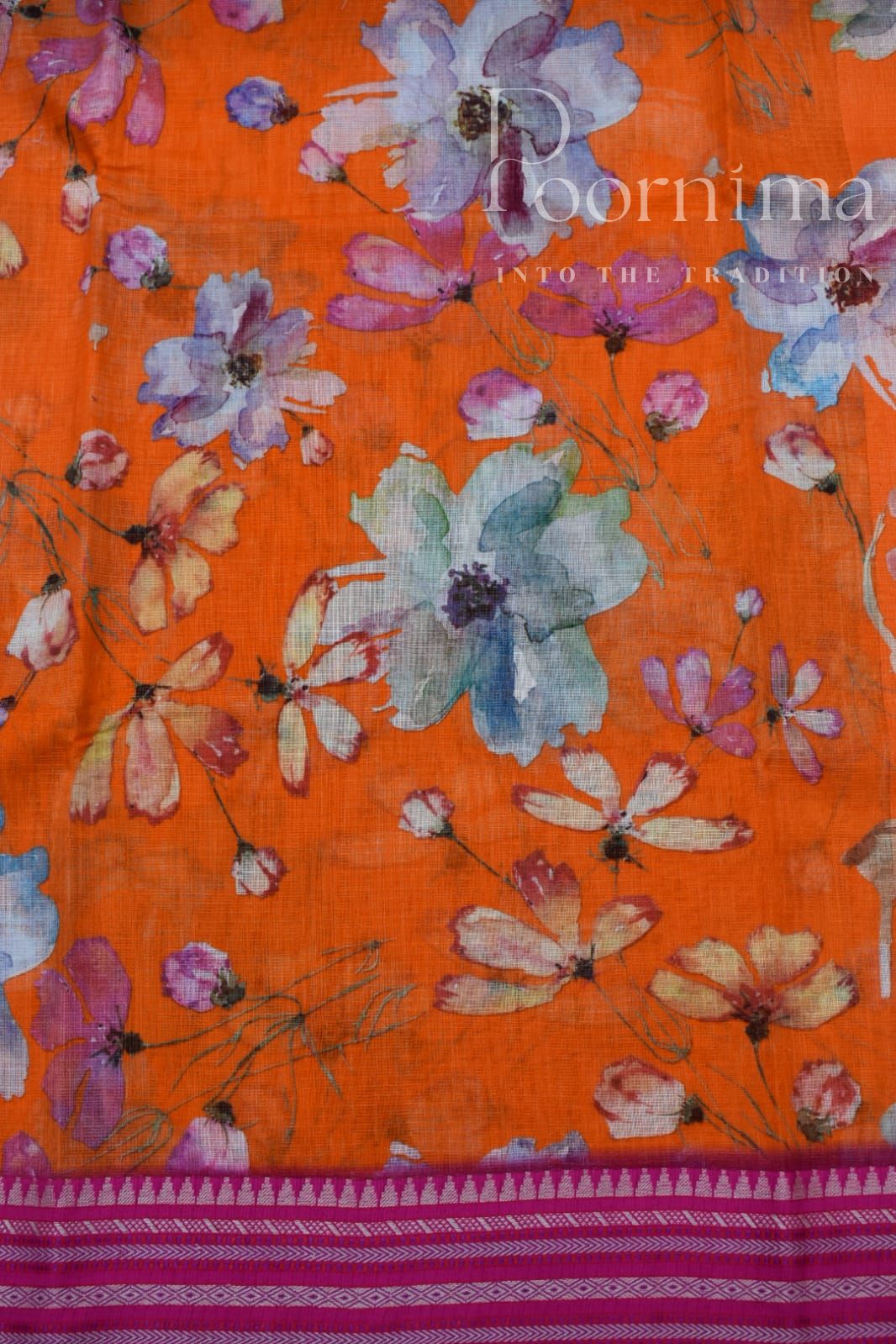 ORANGE-KOTA  VIDARBHA BORDER SAREE