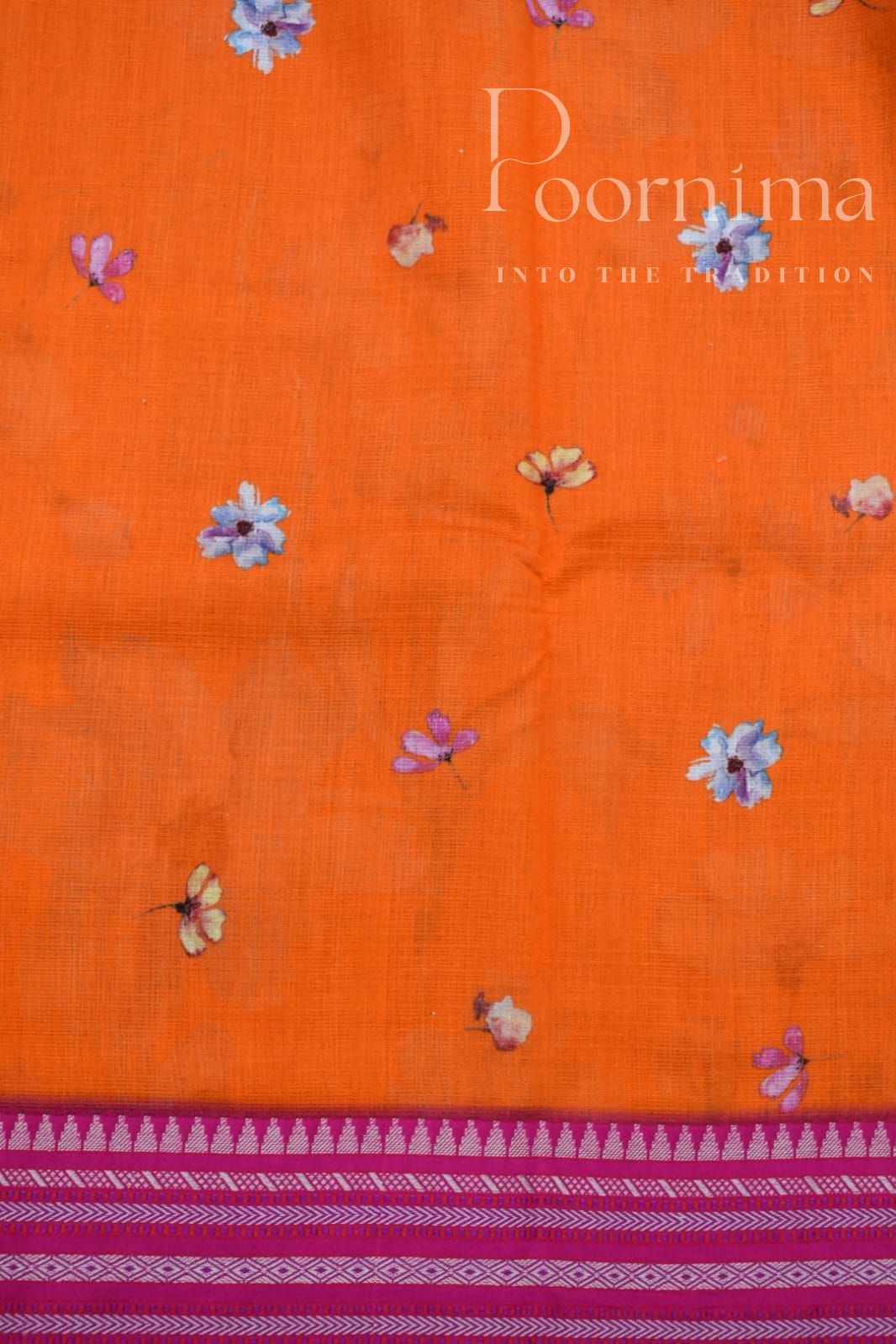 ORANGE-KOTA  VIDARBHA BORDER SAREE