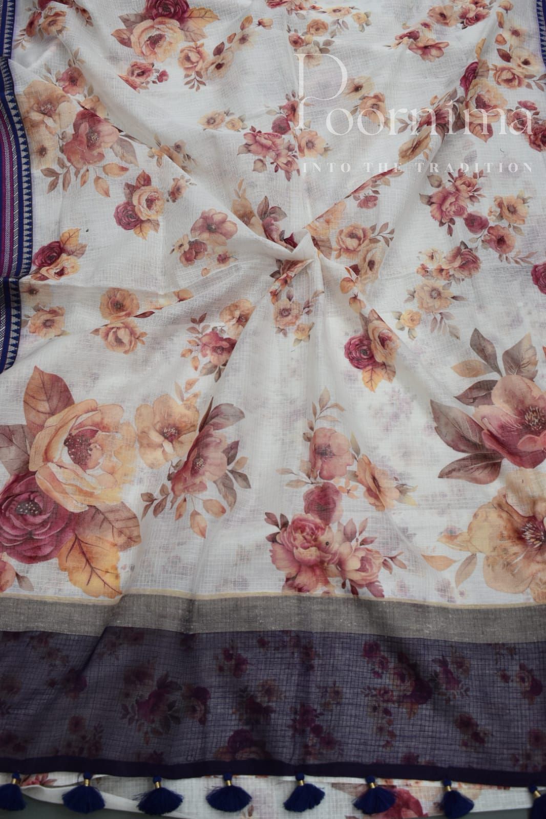 CREAM-KOTA VIDARBHA  BORDER SAREES