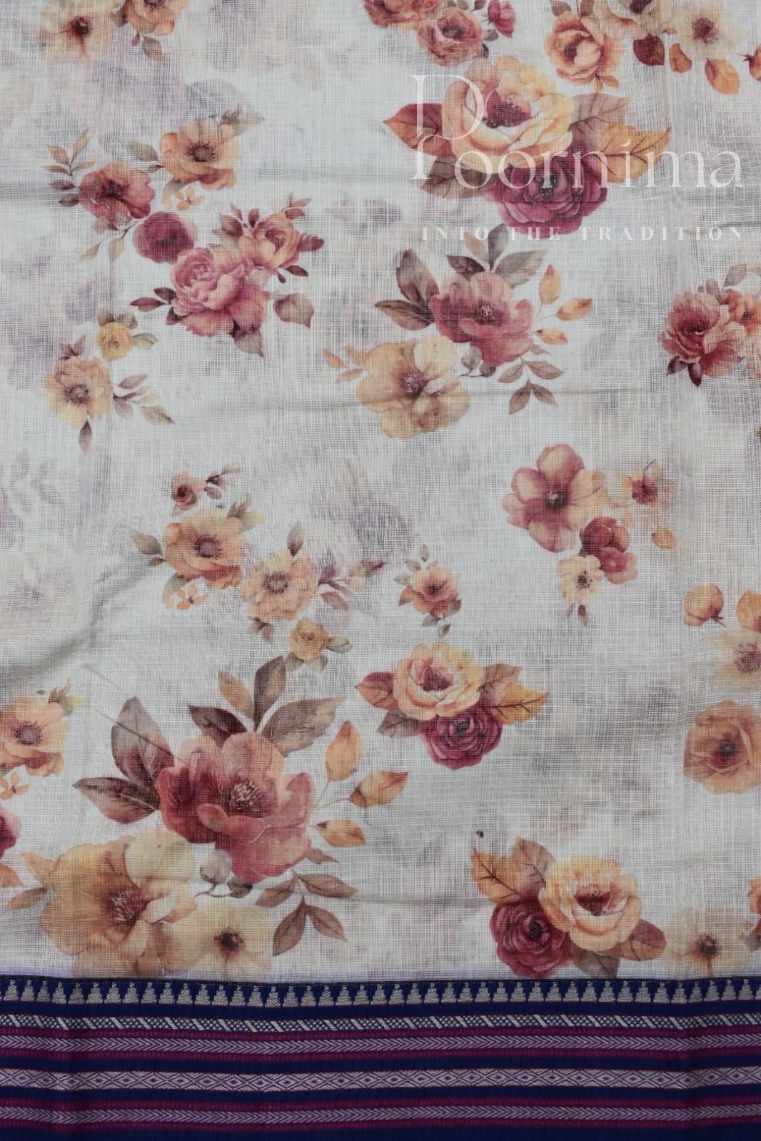 CREAM-KOTA VIDARBHA  BORDER SAREES