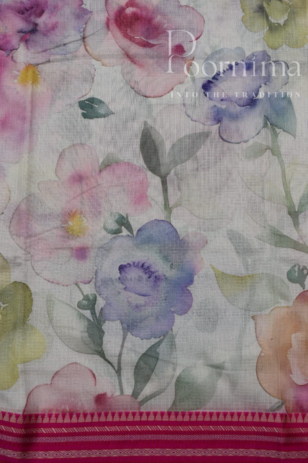 WHITE-KOTA VIDARBHA  BORDER SAREES