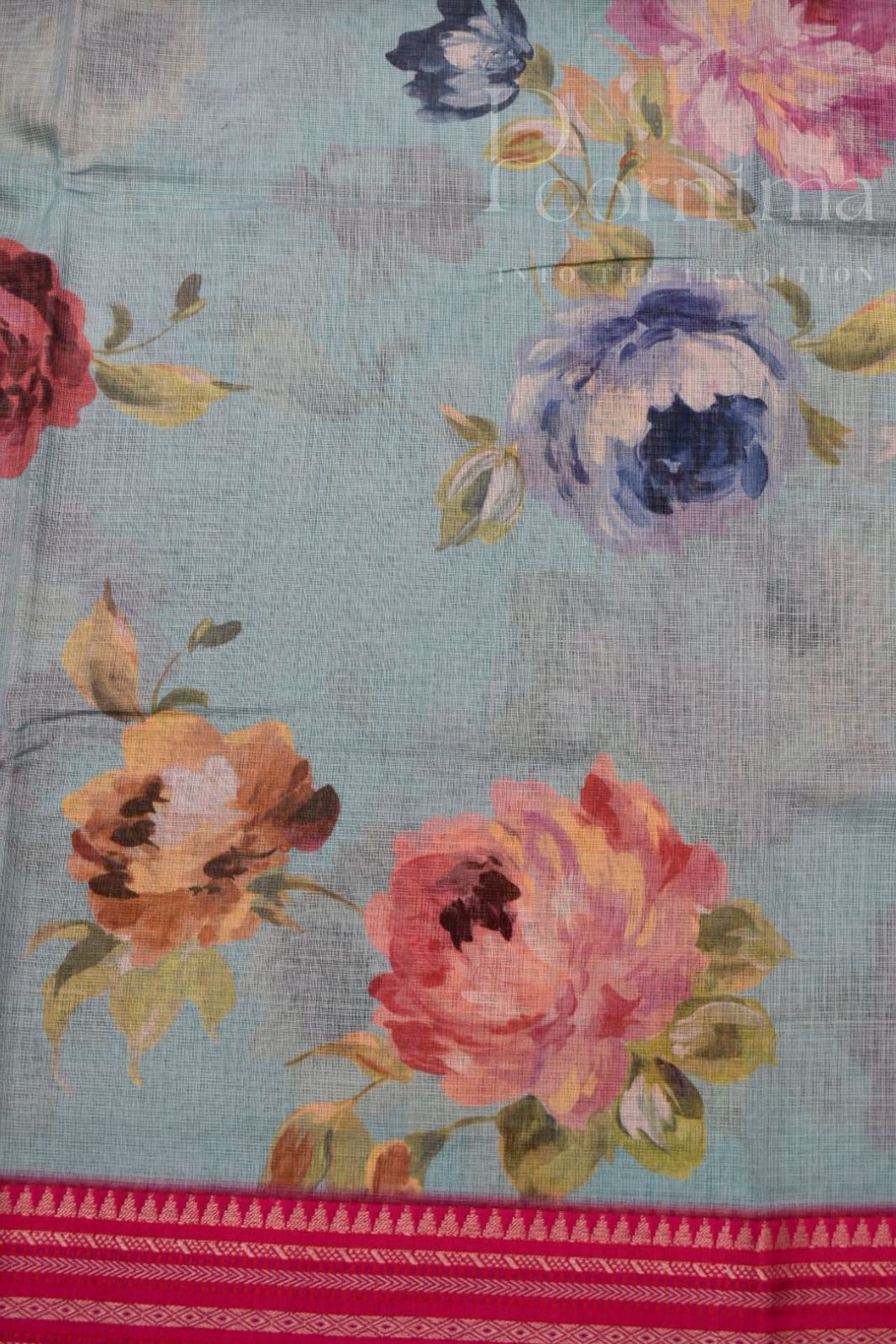 LIGHT SKY BLUE- KOTA VIDARBHA BORDER SAREE