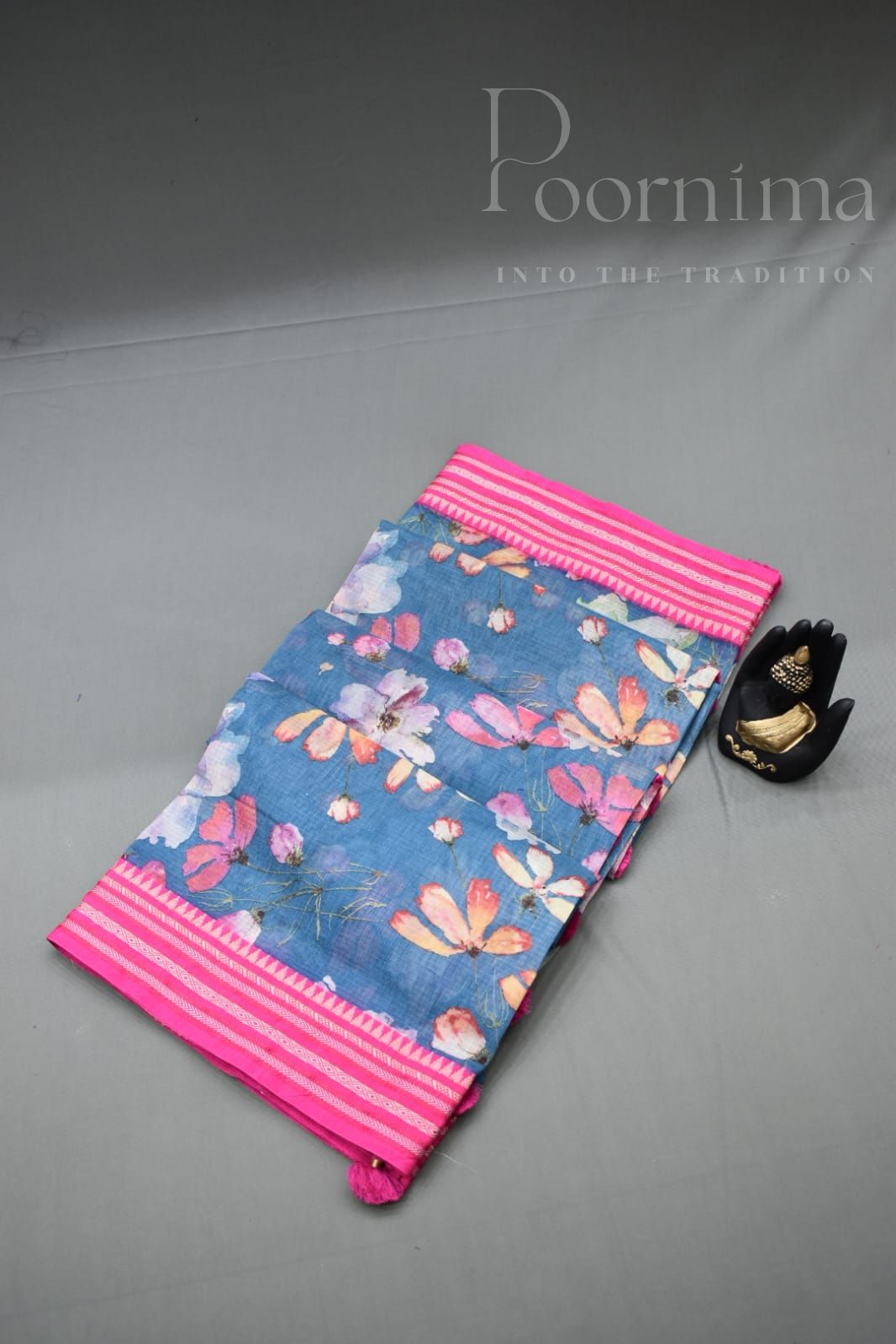 AZURE BLUE- KOTA VIDARBHA BORDER SAREE