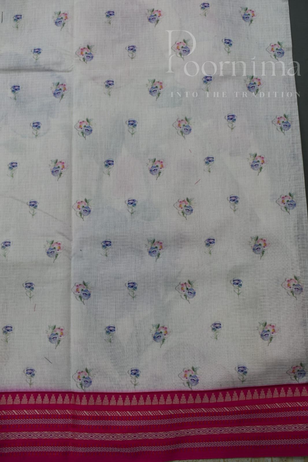 WHITE- KOTA VIDARBHA BORDER SAREE