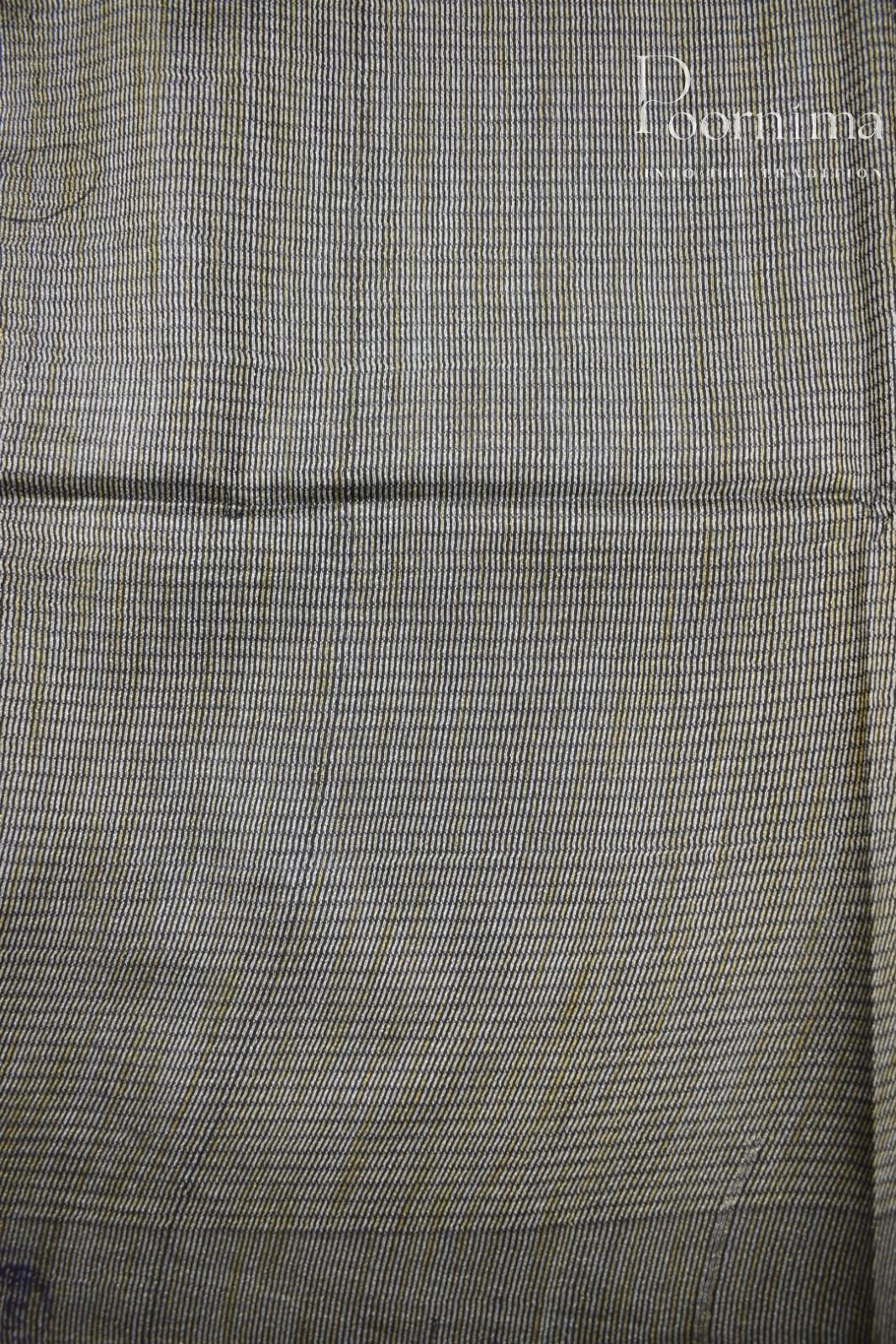 BLACK& CREAM-BAGALPUR CHECKS SAREE