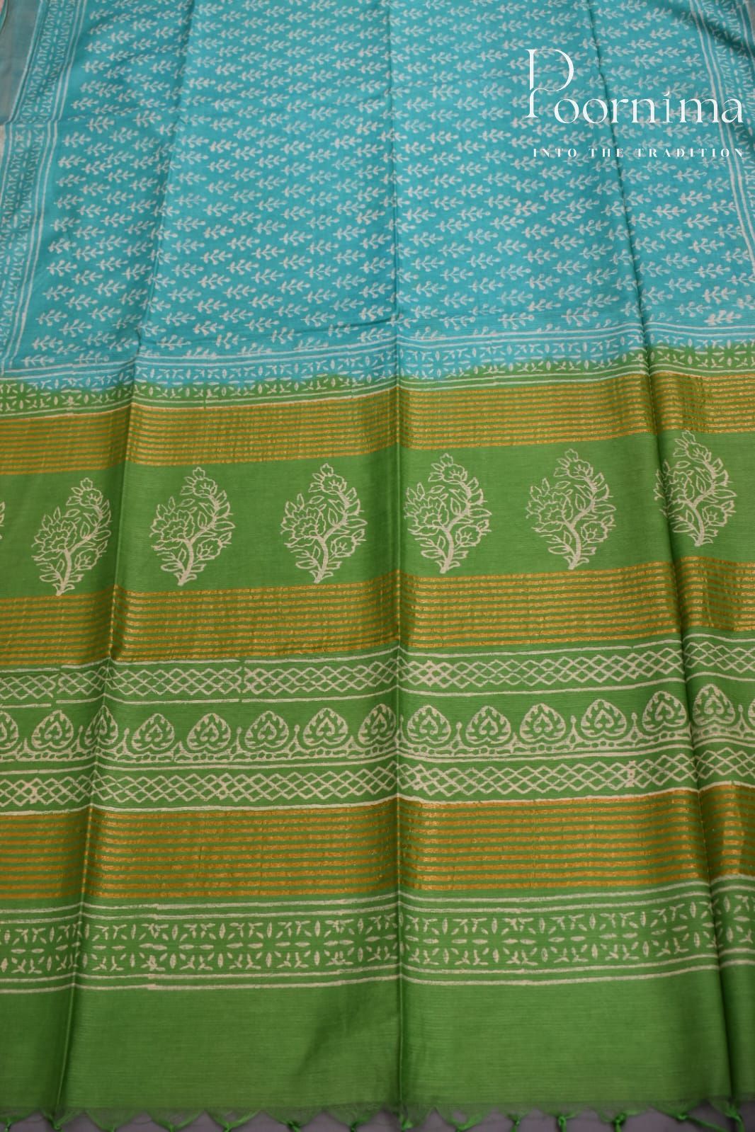 LIGHT SEA GREEN-COTTON SILK SAREE