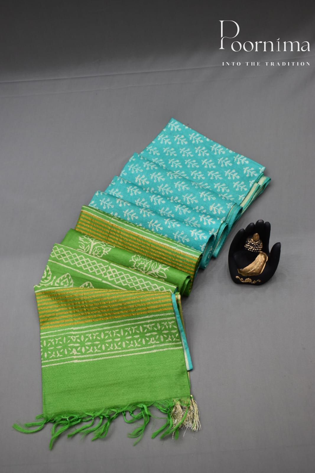 LIGHT SEA GREEN-COTTON SILK SAREE