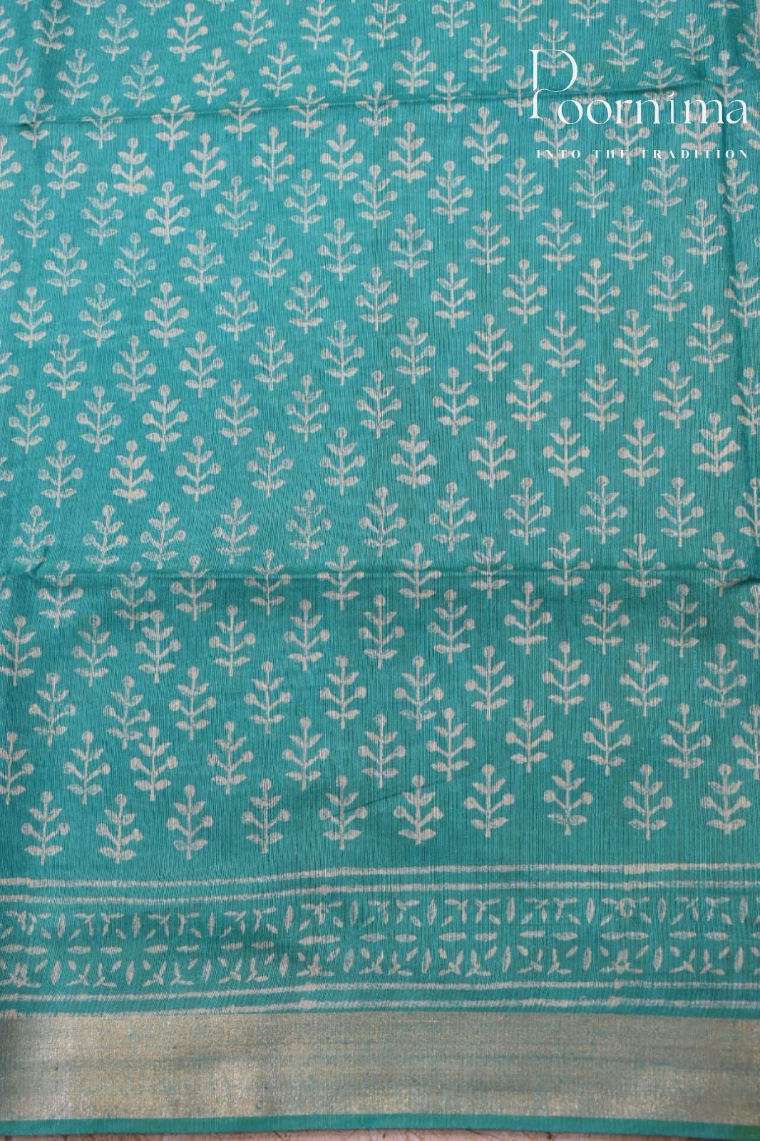 LIGHT SEA GREEN-COTTON SILK SAREE