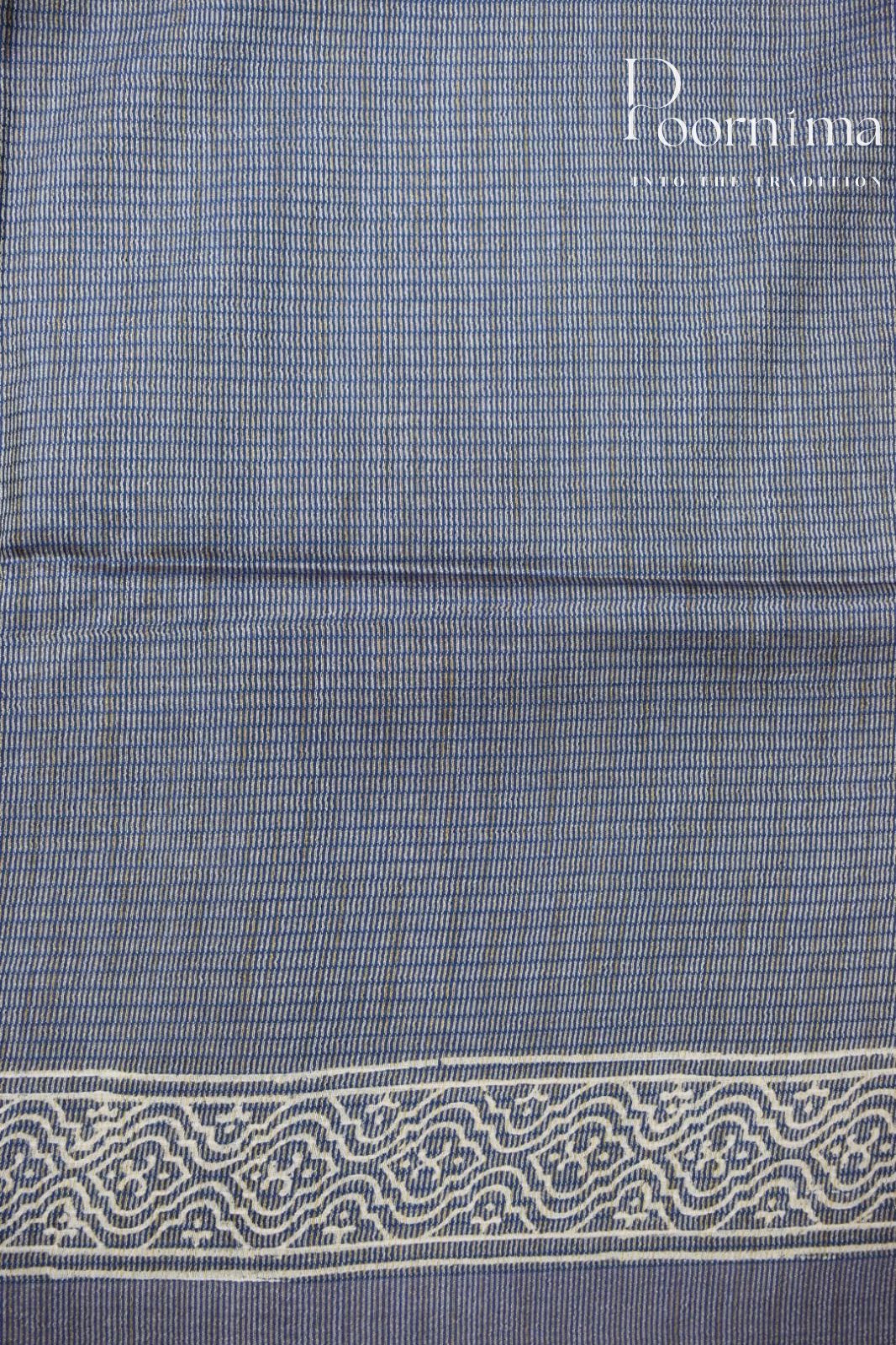 BLUE-BAGALPUR CHECKS SAREE