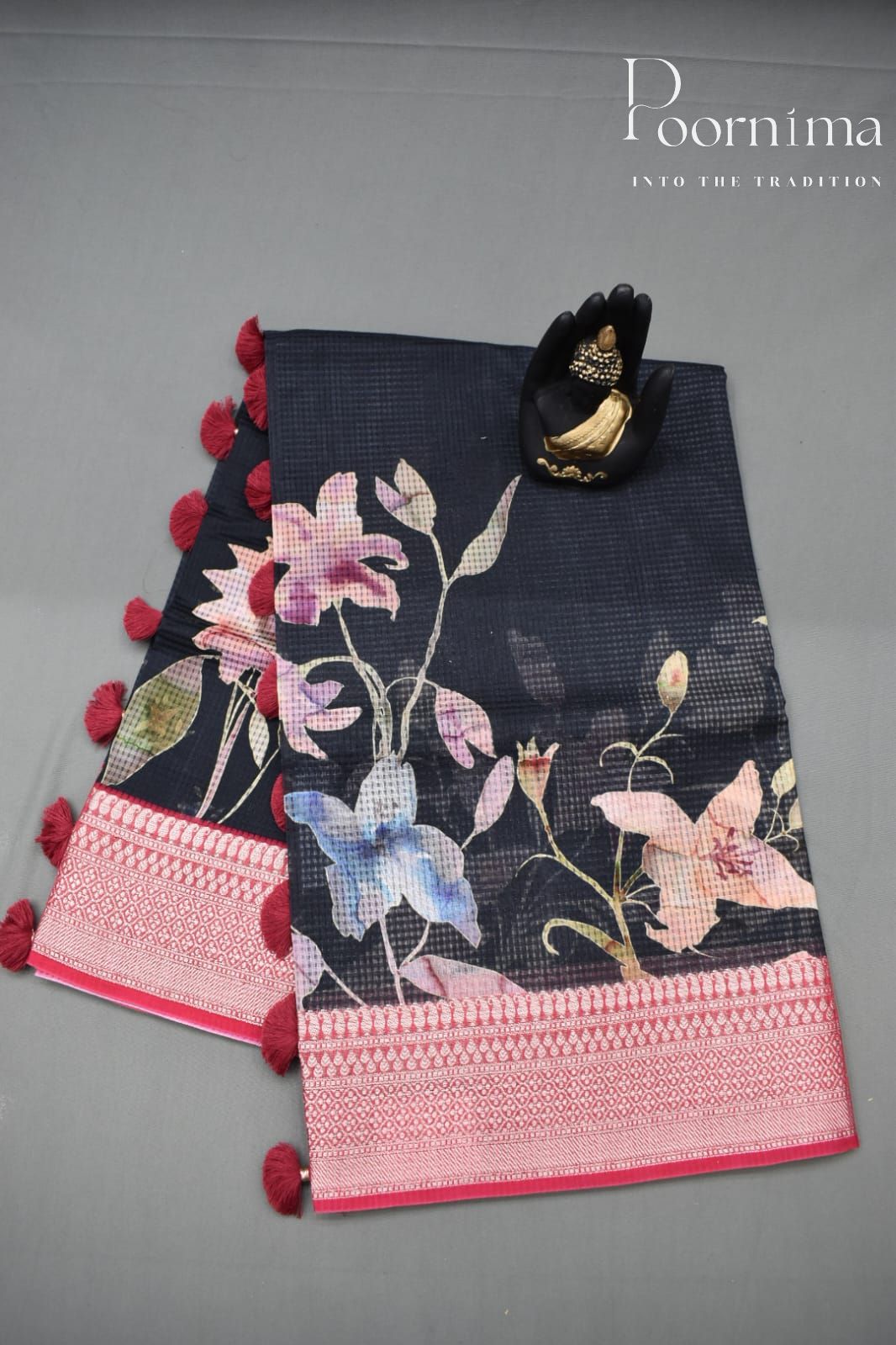 BLACK- BANANA WEAVING SAREE