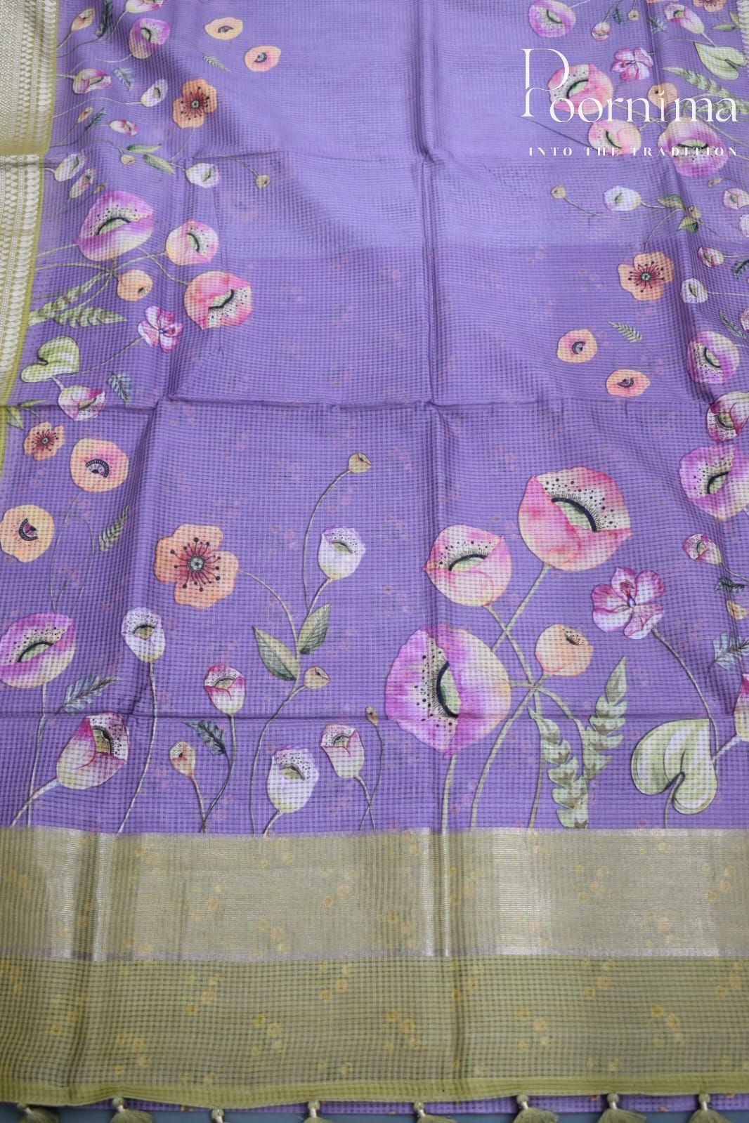 PURPLE- BANANA WEAVING  SAREE