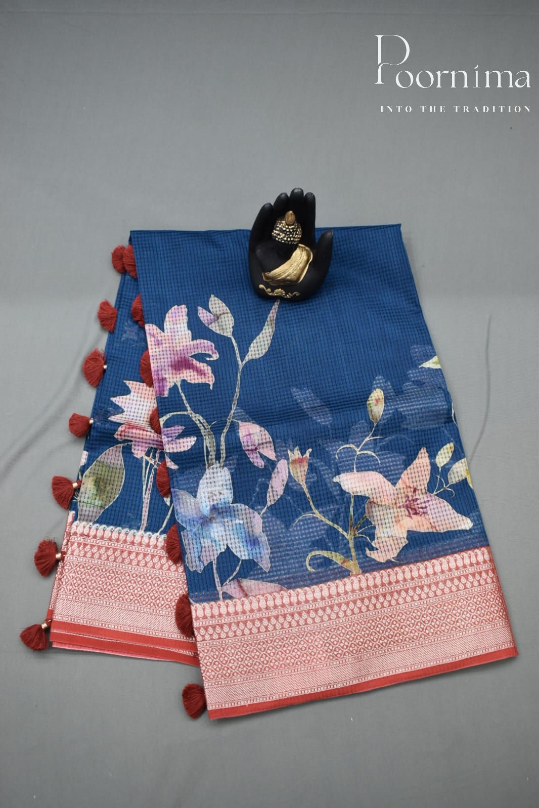 AZURE BLUE- BANANA WEAVING SAREE