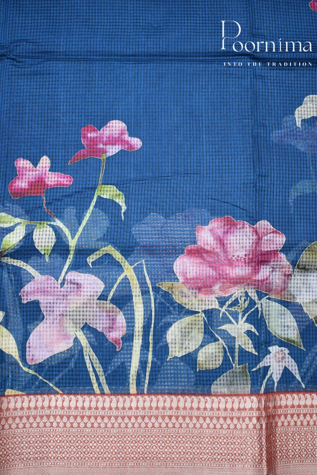 AZURE BLUE- BANANA WEAVING SAREE