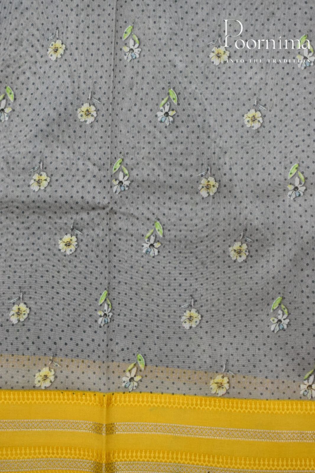 PURPLE- COTTON DIGITAL PRINT SAREE