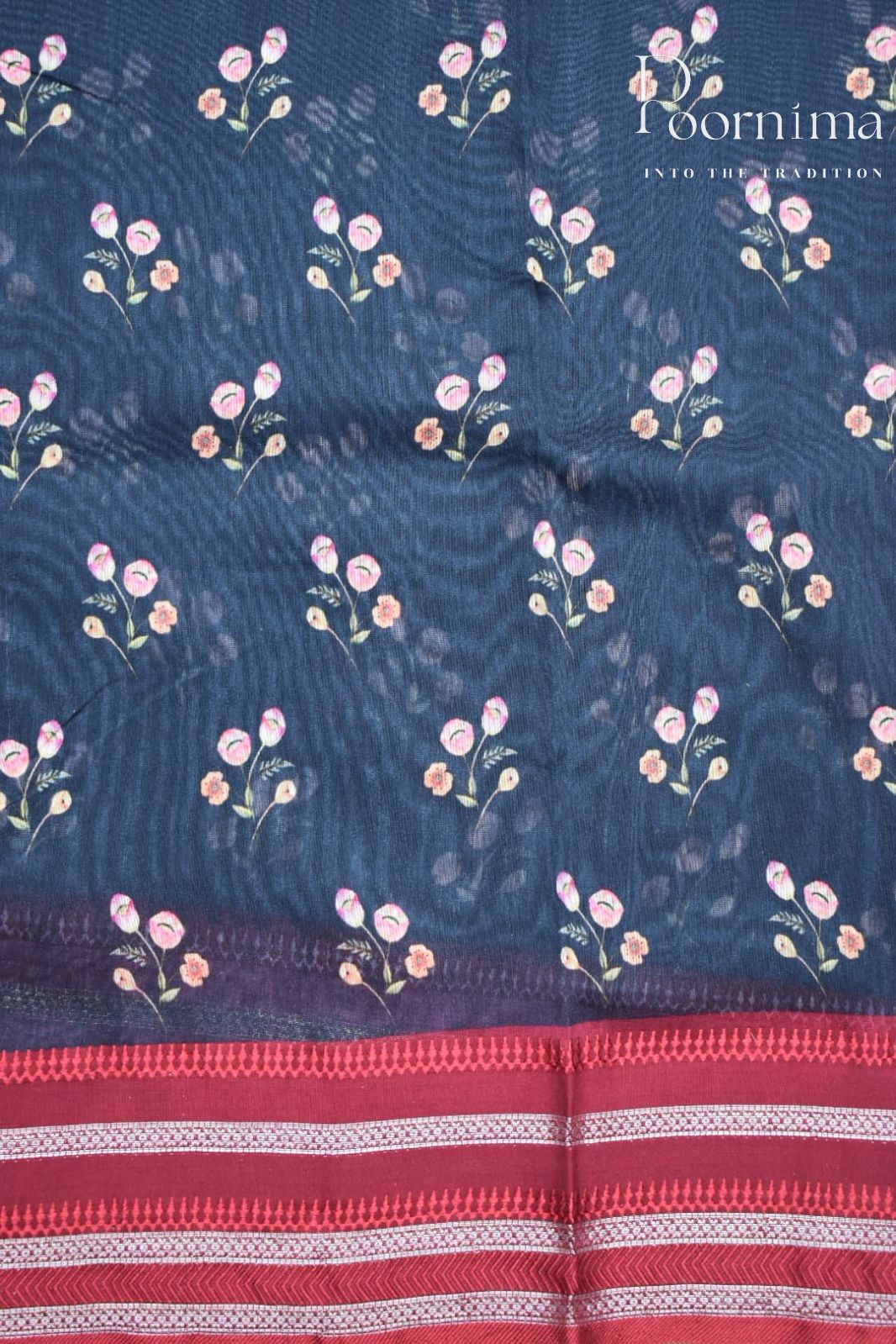 BLACK- COTTON DIGITAL PRINT SAREE