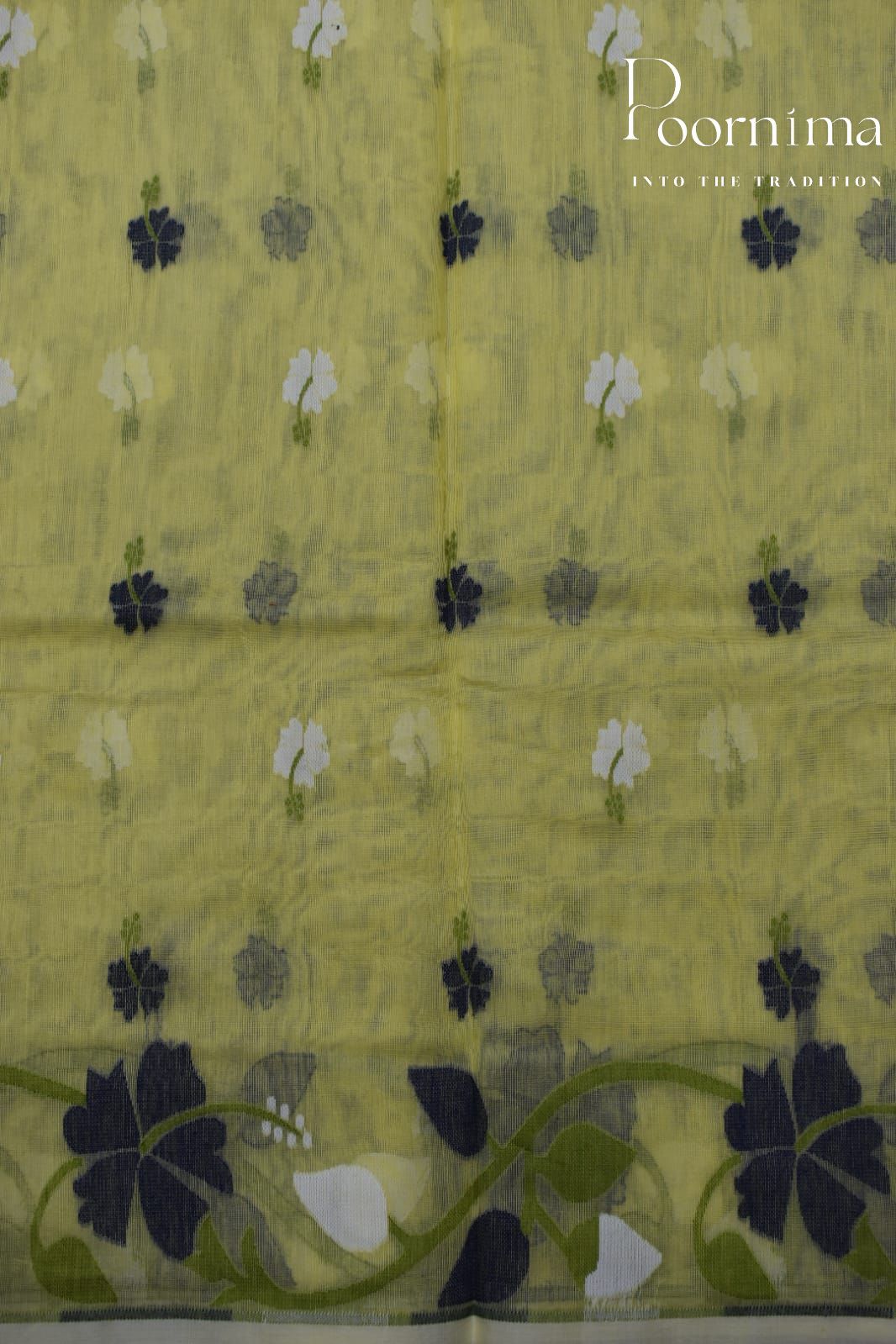 LEMON YELLOW- JAMDANI SAREE