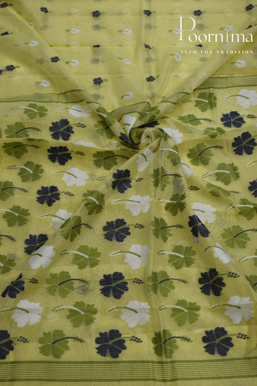 LEMON YELLOW- JAMDANI SAREE